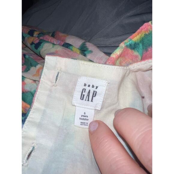 Linen Floral Baby Gap Dress- Spring colors size 5 - Picture 4 of 4